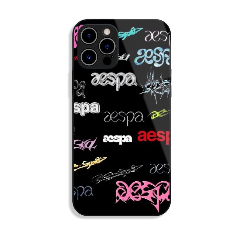 Aespa 高清鋼化玻璃手機殼