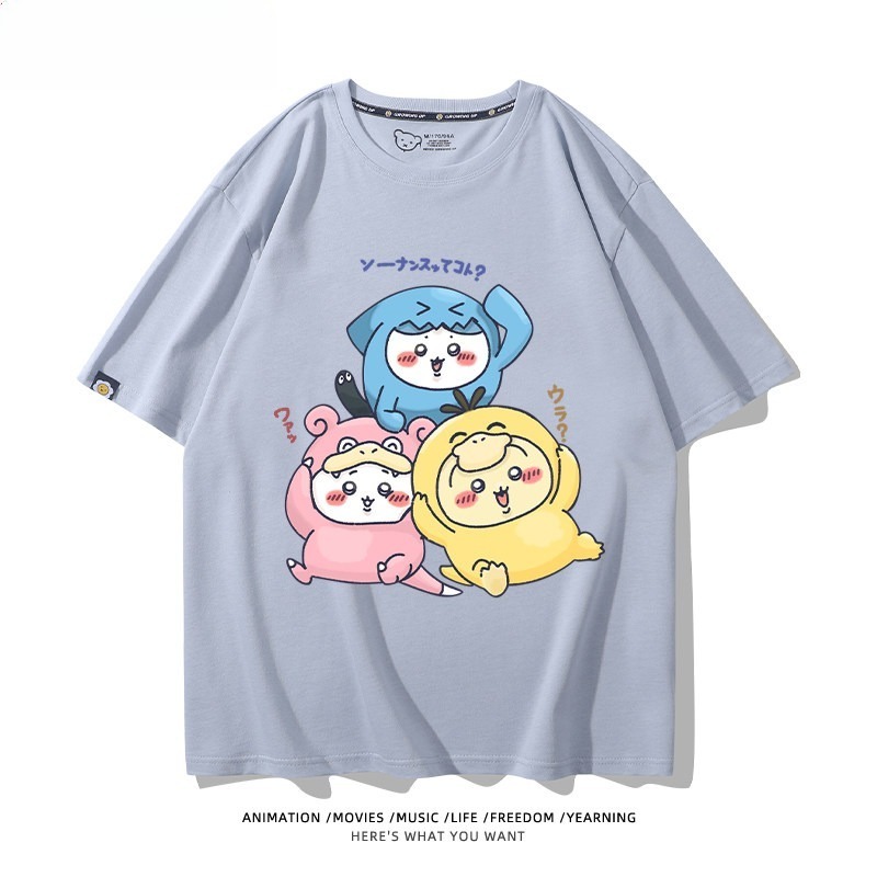 Chiikawa X 寶可夢 2026親子情侶男女同款 印花短袖T恤