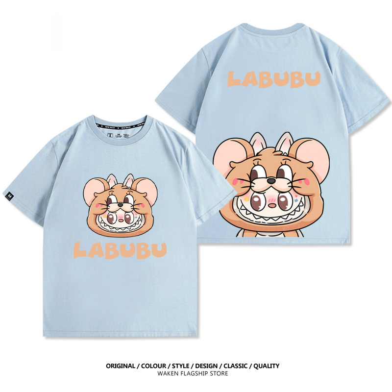 LabubuX湯姆貓與傑利鼠 印花T恤-GOODTOYSTUDIO