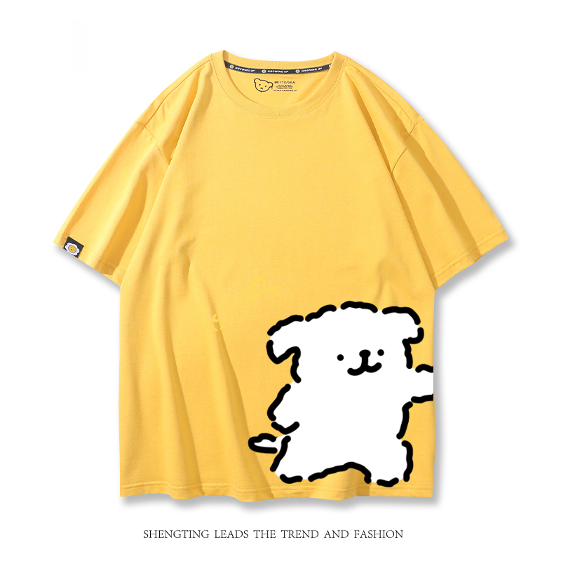 線條小狗 2024親子情侶男女同款 T恤