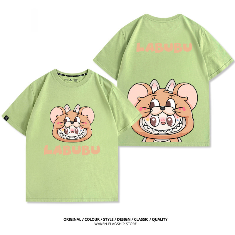 LabubuX湯姆貓與傑利鼠 印花T恤-GOODTOYSTUDIO