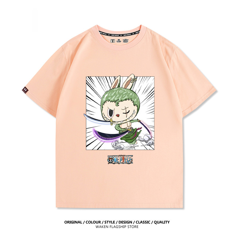 LabubuX海賊索隆 印花T恤-GOODTOYSTUDIO