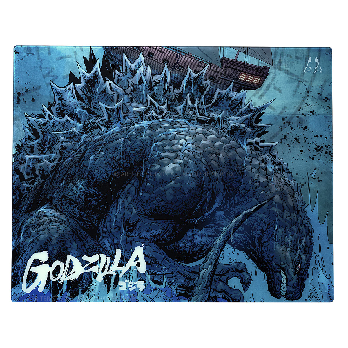 哥吉拉 Godzilla × Arbiter Studio 玻璃滑鼠墊｜聯名高速電競滑鼠墊