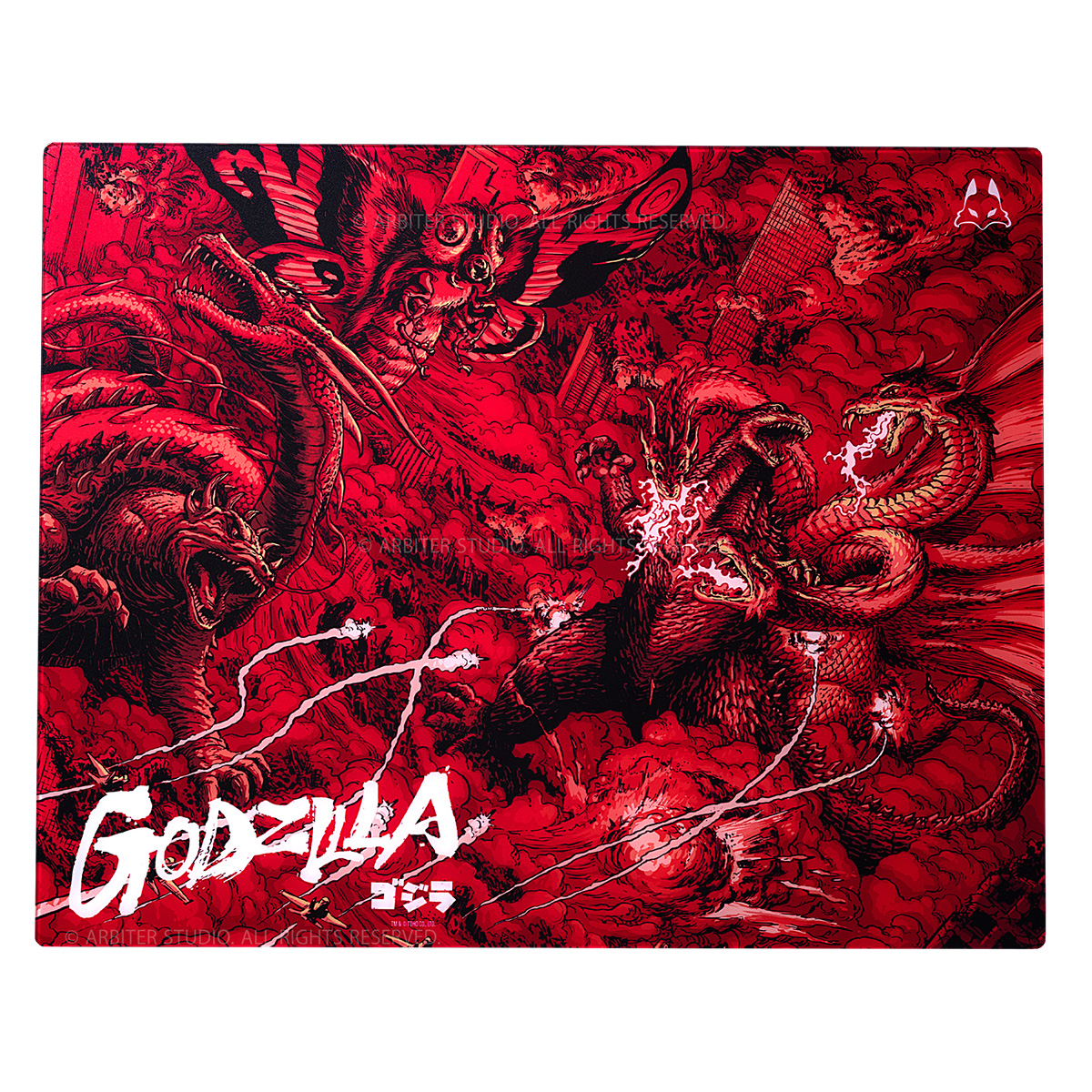 哥吉拉 Godzilla × Arbiter Studio 玻璃滑鼠墊｜聯名高速電競滑鼠墊