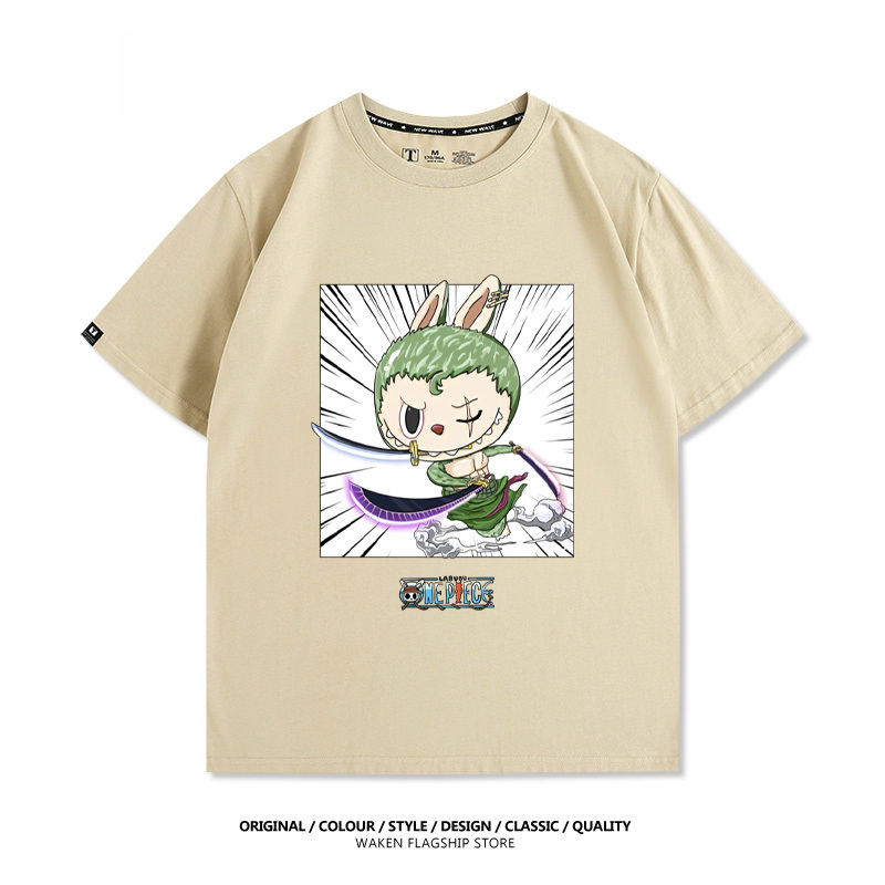 LabubuX海賊索隆 印花T恤-GOODTOYSTUDIO