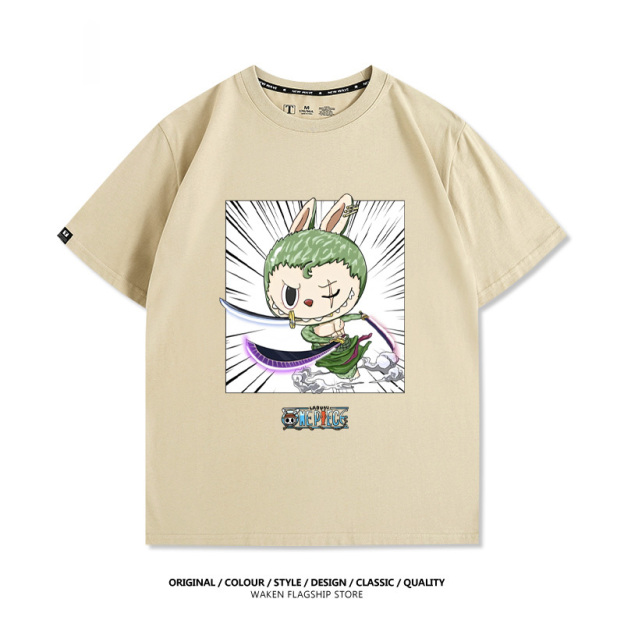 LabubuX海賊索隆 印花T恤-GOODTOYSTUDIO