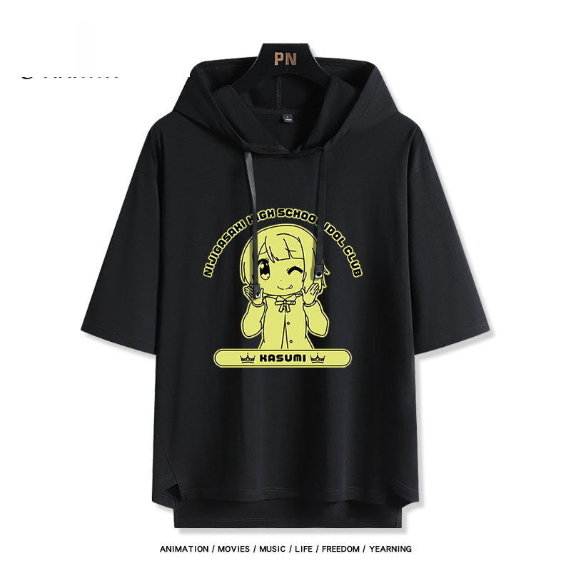 LoveLive 虹咲 虹四格動畫  連帽短袖T恤-GOODTOYSTUDIO