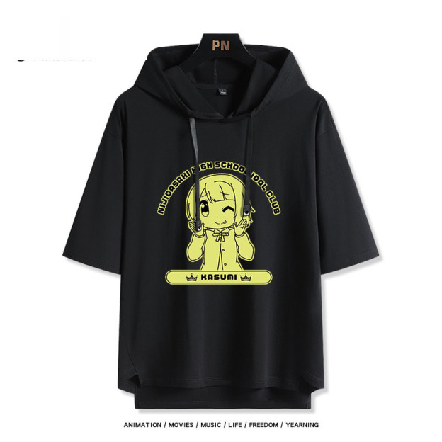 LoveLive 虹咲 虹四格動畫  連帽短袖T恤-GOODTOYSTUDIO