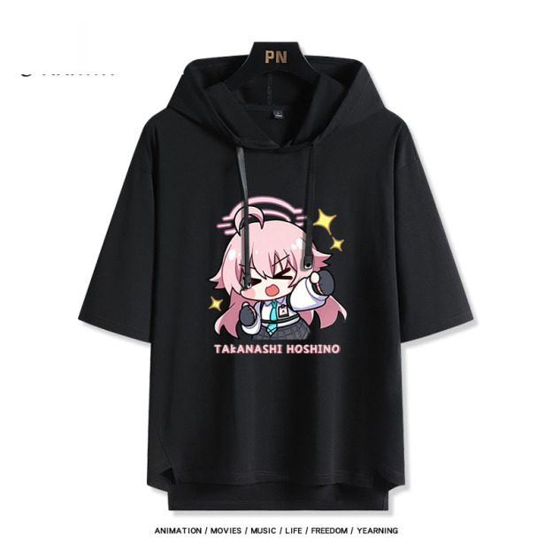 蔚藍遊戲小鳥遊星野 連帽短袖T恤-GOODTOYSTUDIO