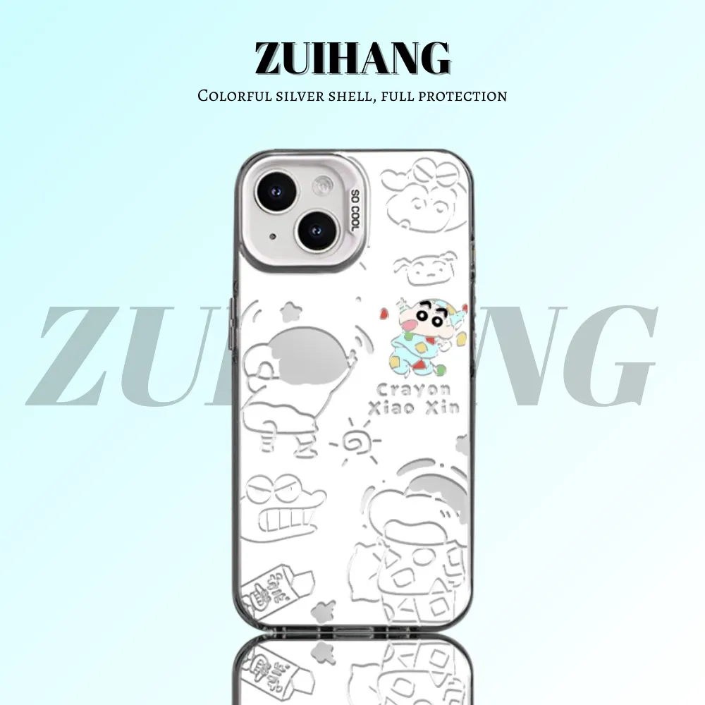 蠟筆小新彩銀防摔手機殼