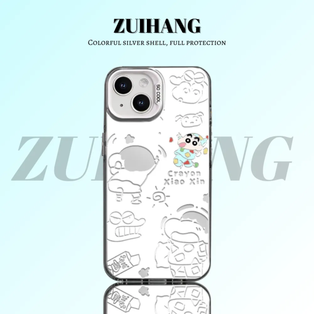 蠟筆小新彩銀防摔手機殼