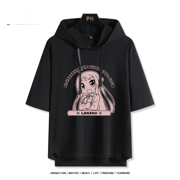 LoveLive 虹咲 虹四格動畫  連帽短袖T恤-GOODTOYSTUDIO