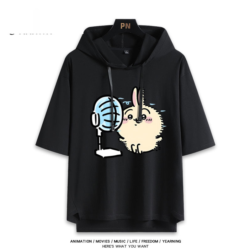 烏薩奇小八吹風扇吉伊卡哇 連帽短袖T恤-GOODTOYSTUDIO