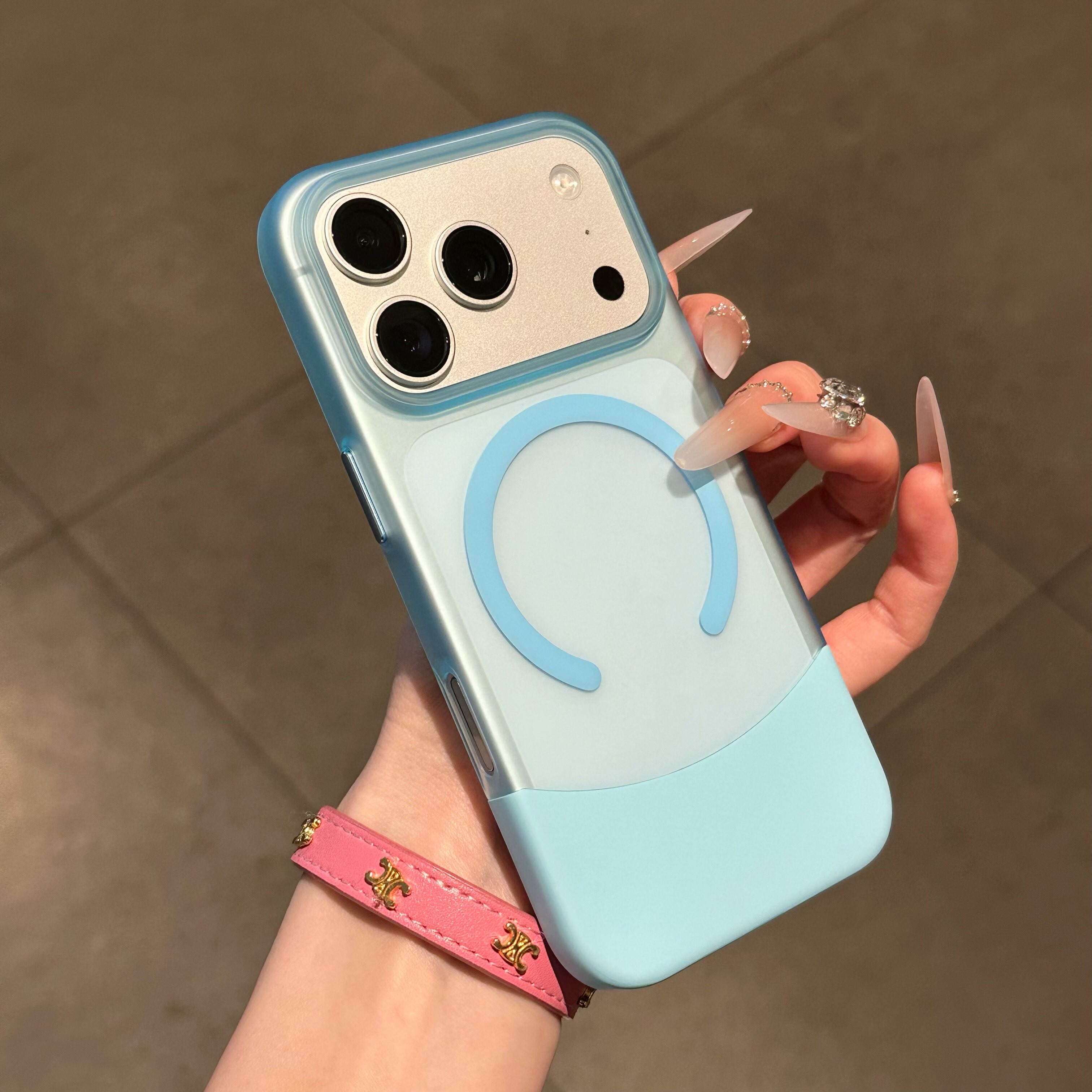 IPhone系列 高級感磨砂膚感上下拼接Magsafe磁吸手機殼