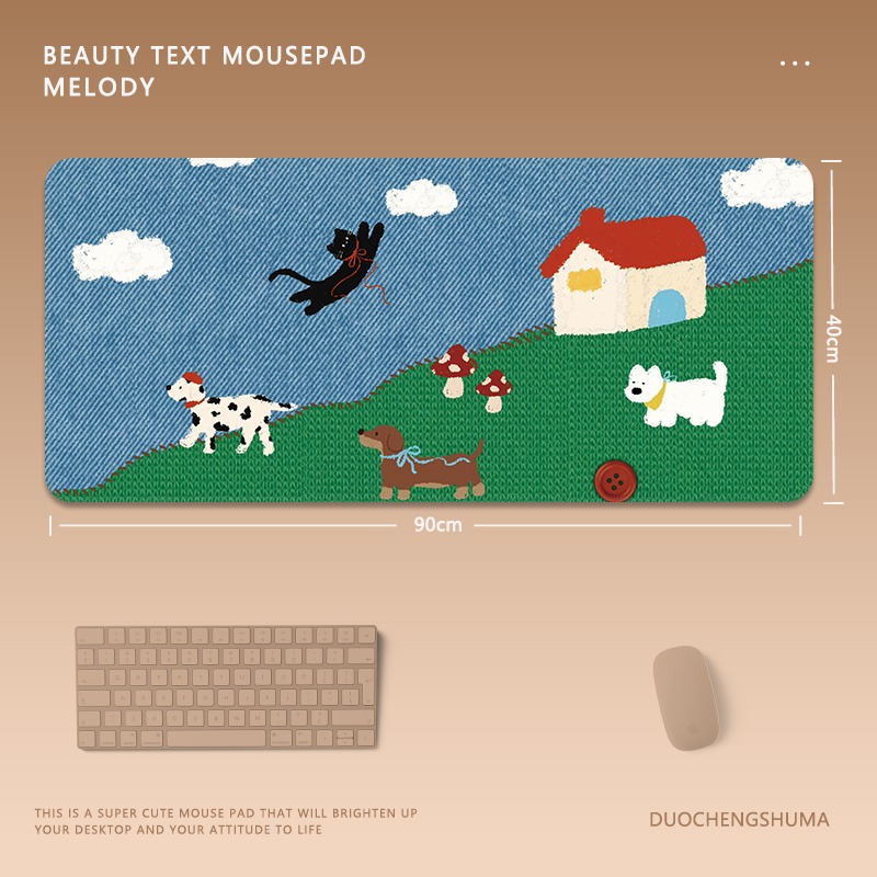 可愛卡通電競超大遊戲加厚防滑鼠標墊