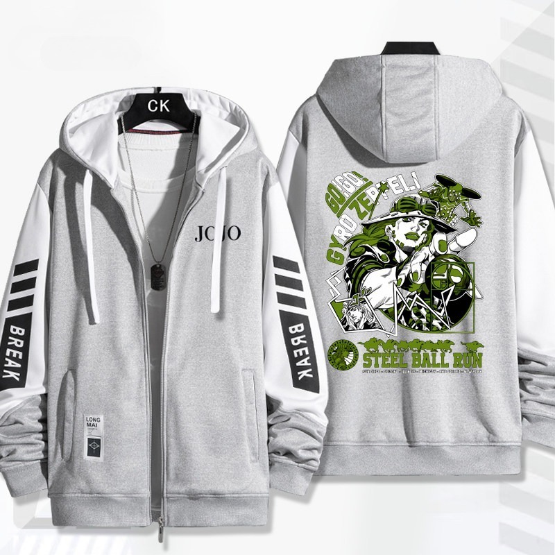 JoJo的奇妙冒險 飆馬野郎 手繪連帽衫 春秋舒適外套