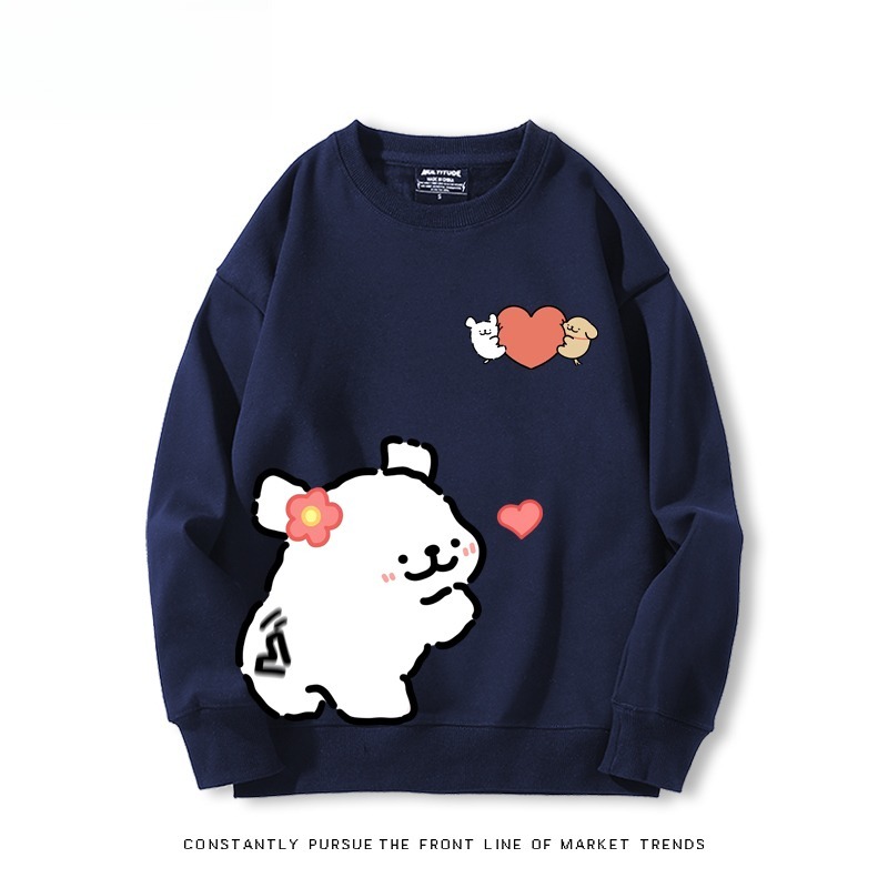 線條小狗 聯名親子情侶裝 圓領長袖