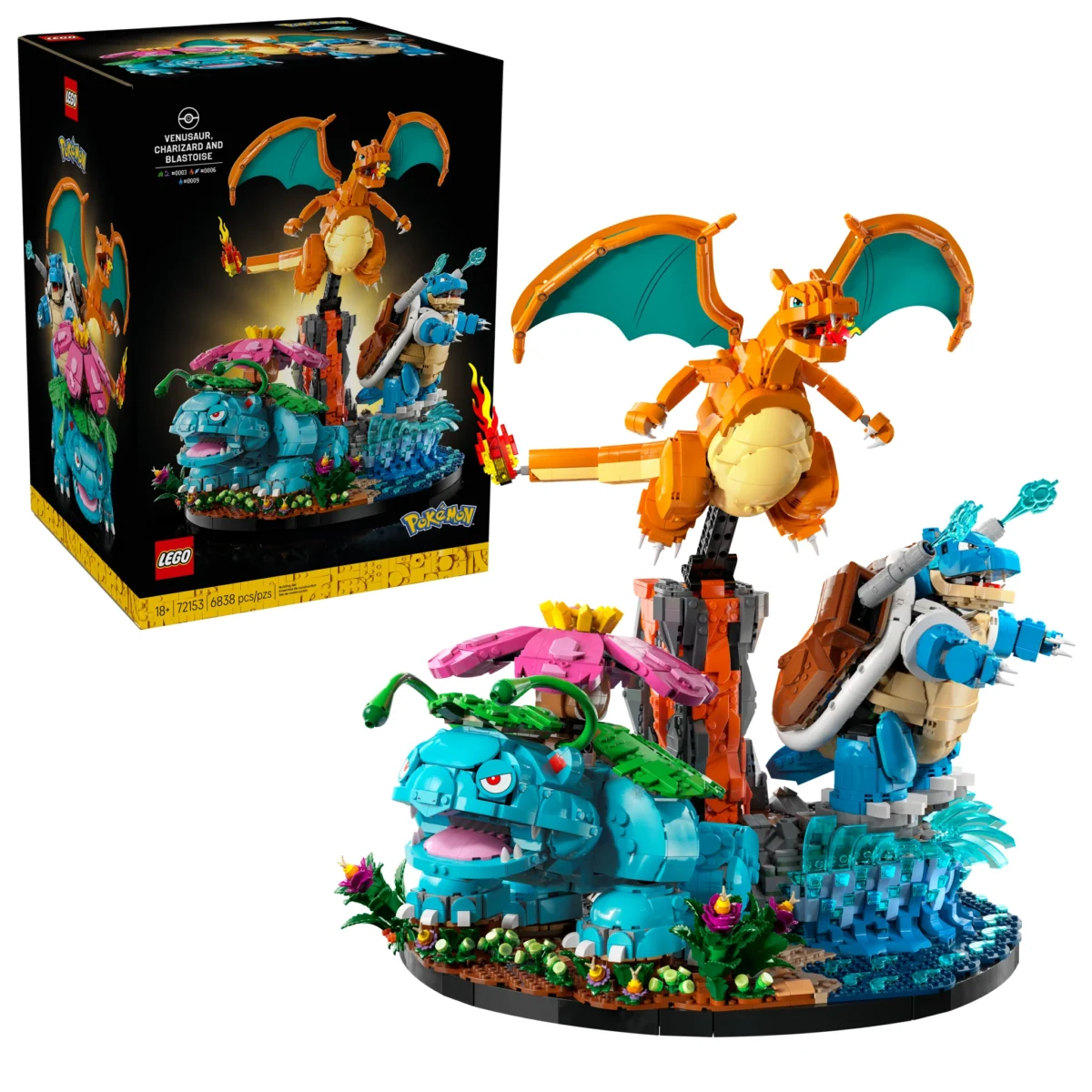 LEGO 寶可夢 Pokémon 72153 妙蛙花、噴火龍與水箭龜