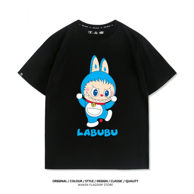 LabubuX哆啦A夢 印花T恤-GOODTOYSTUDIO