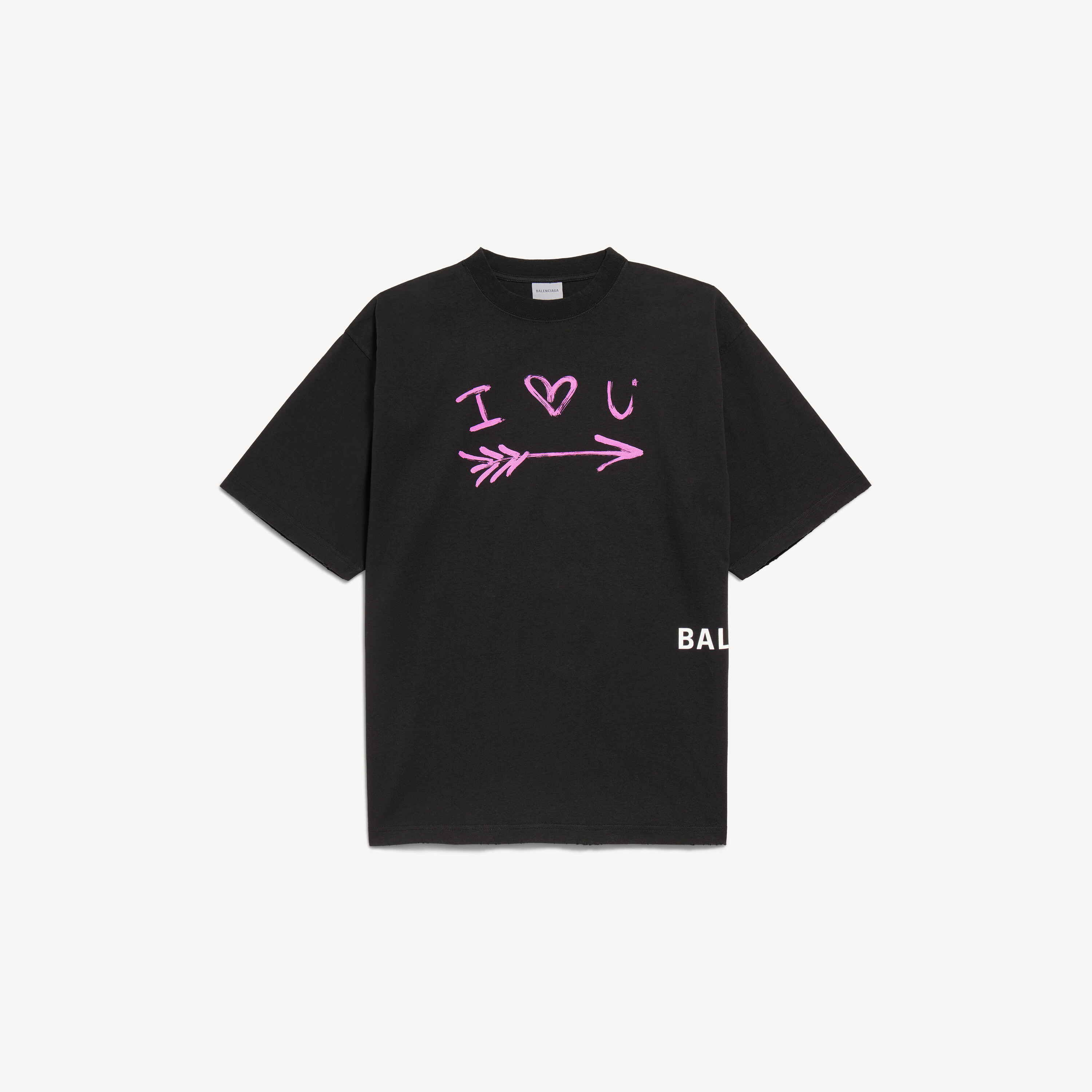 巴家七夕情人節 I<3 U 寬鬆版情侶短袖T恤