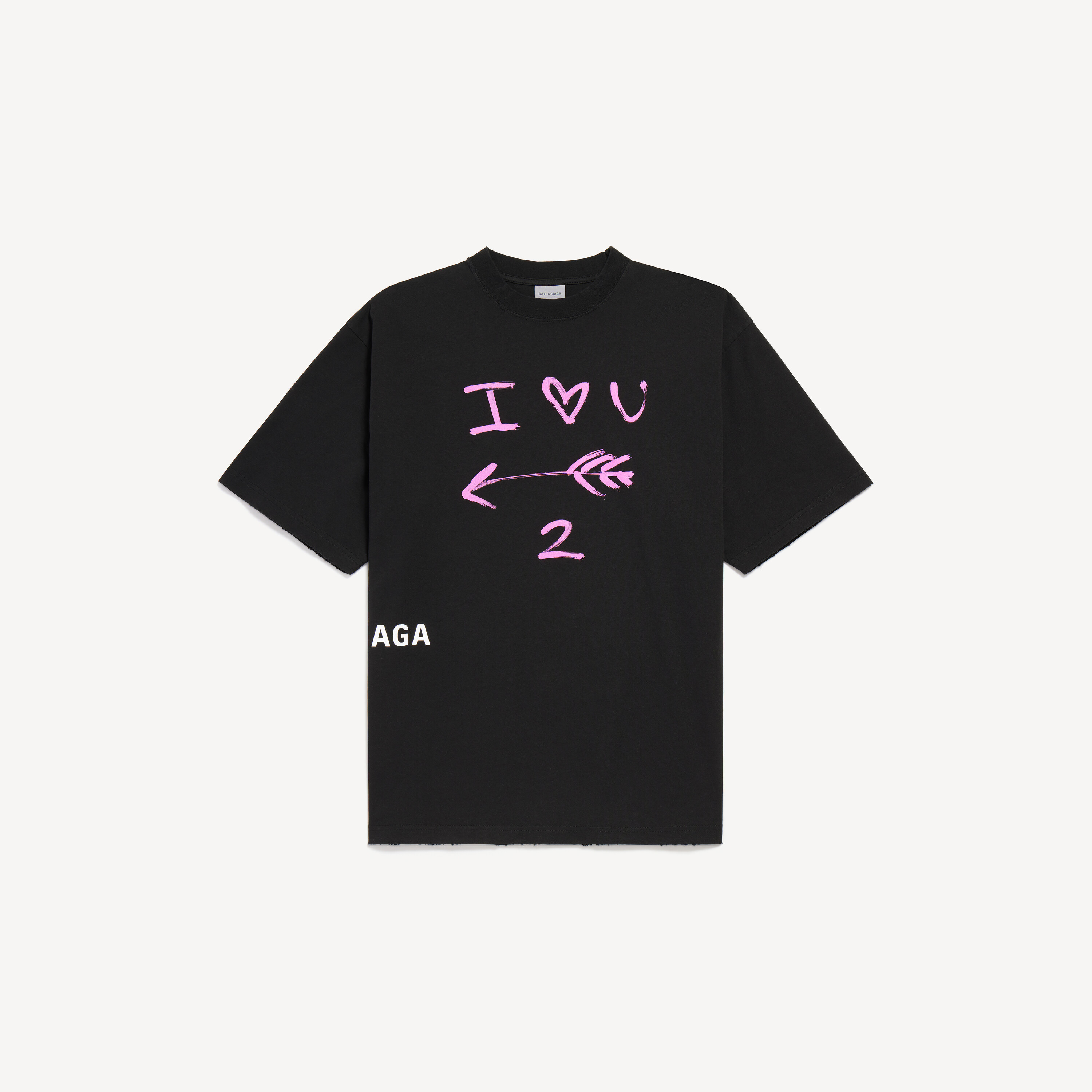 巴家七夕情人節 I<3 U 寬鬆版情侶短袖T恤
