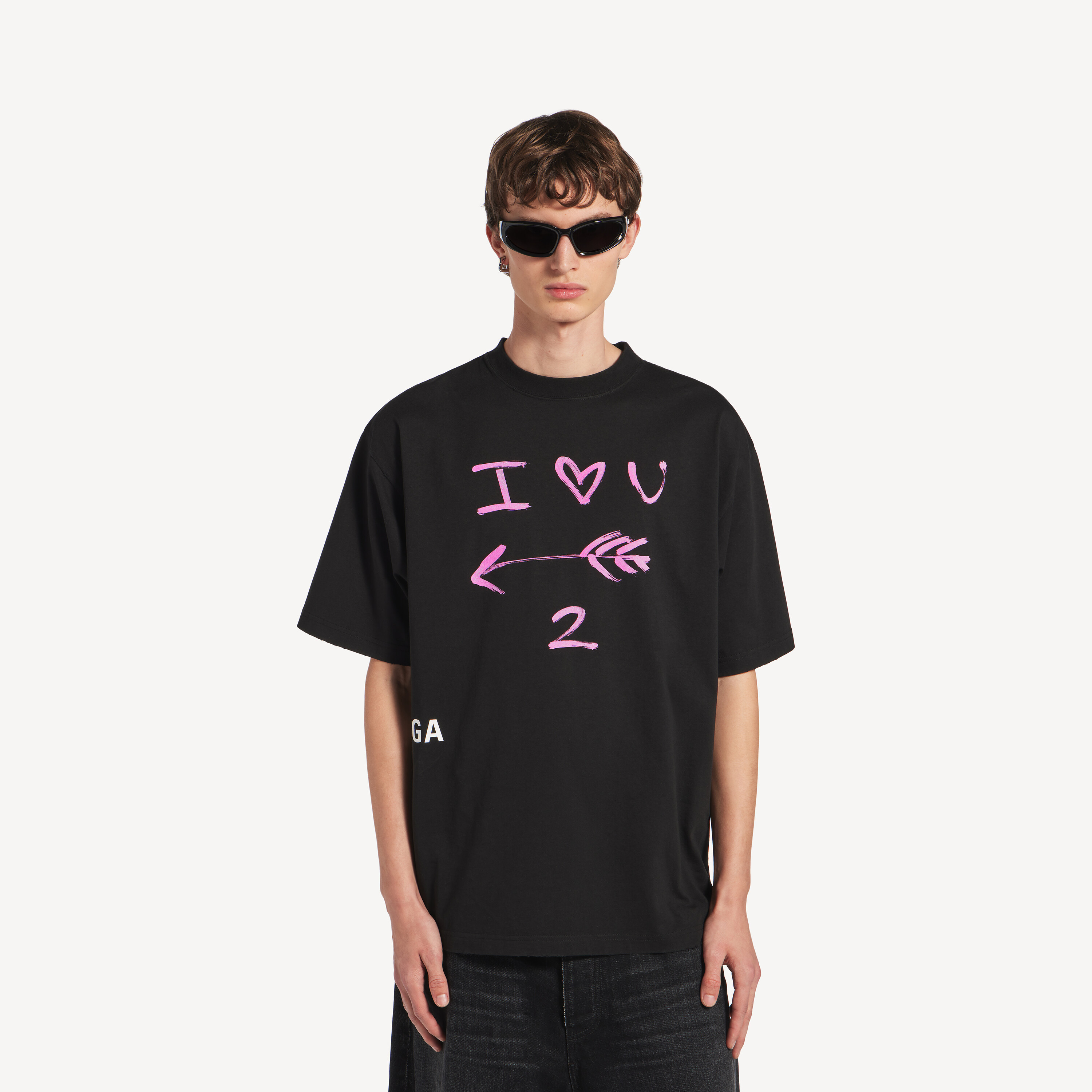 巴家七夕情人節 I<3 U 寬鬆版情侶短袖T恤