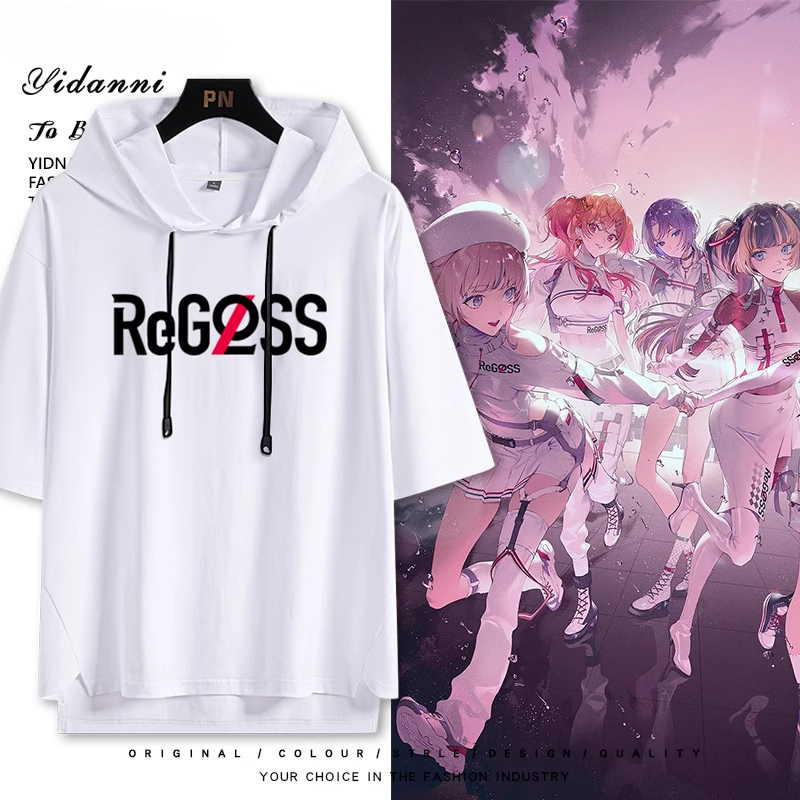 虛擬主播ReGLOSS樂團組合 連帽短袖T恤-GOODTOYSTUDIO