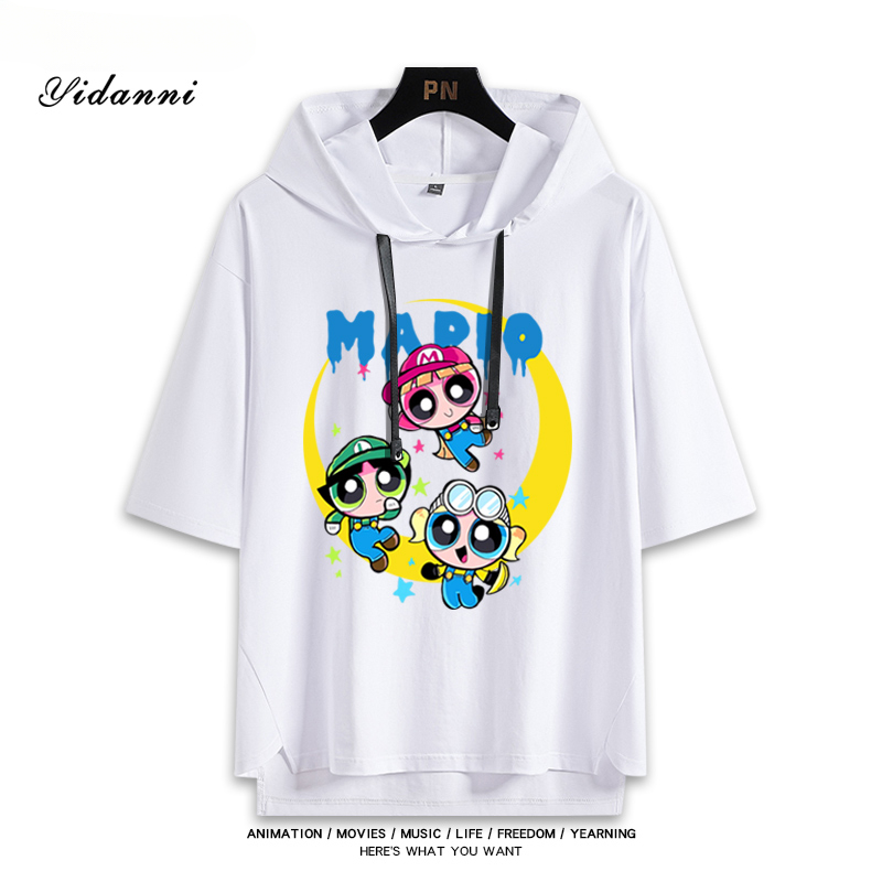 超級瑪麗馬裏奧 連帽短袖T恤-GOODTOYSTUDIO