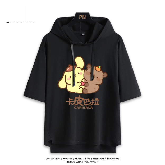 卡皮巴拉聯名三麗鷗  連帽短袖T恤-GOODTOYSTUDIO