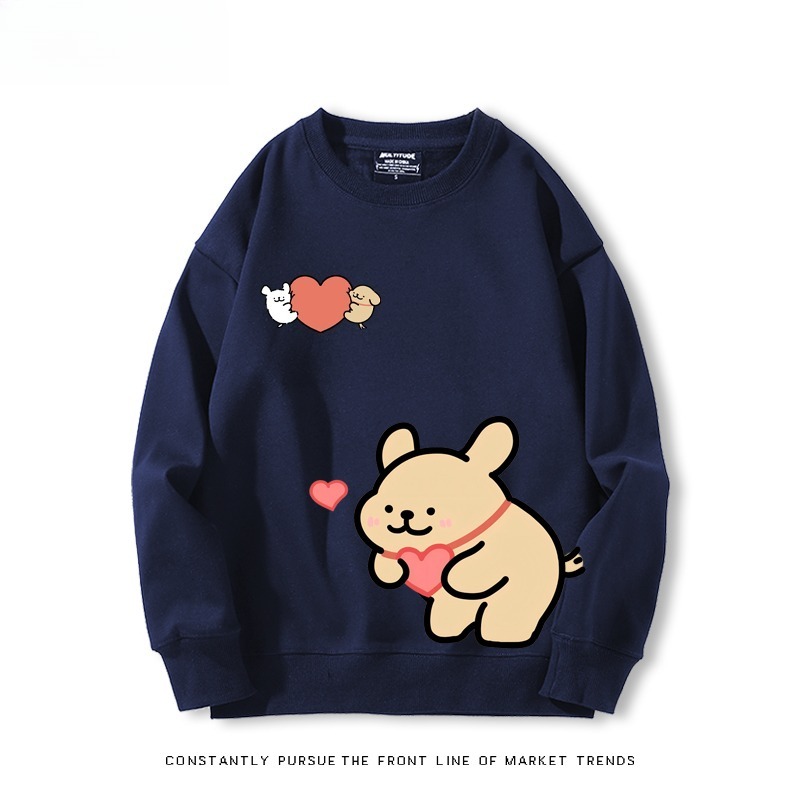 線條小狗 聯名親子情侶裝 圓領長袖