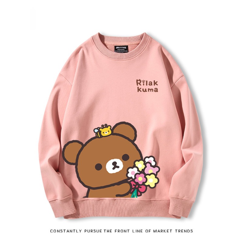 日系拉拉熊 秋冬新款 親子情侶裝圓領長袖