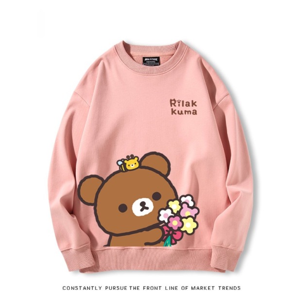 日系拉拉熊 秋冬新款 親子情侶裝圓領長袖