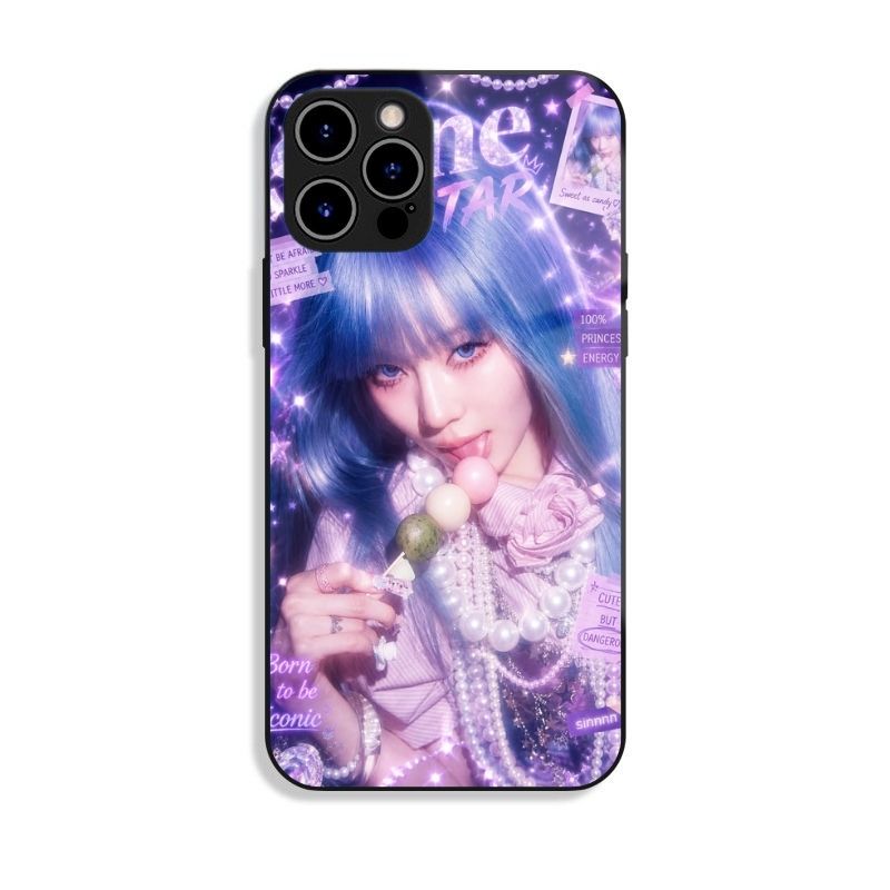 Aespa 高清鋼化玻璃手機殼