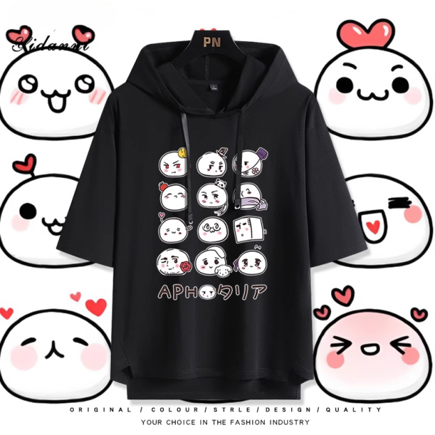 APH黑塔利亞 連帽短袖T恤-GOODTOYSTUDIO