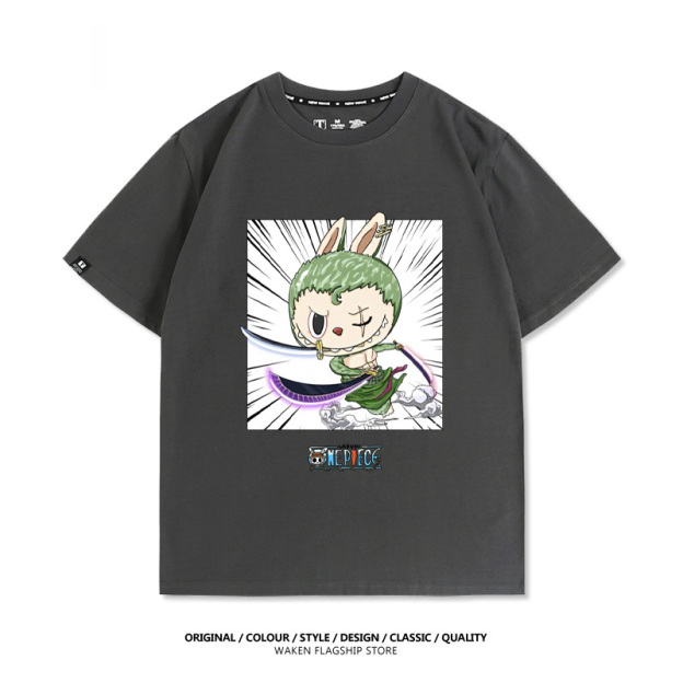 LabubuX海賊索隆 印花T恤-GOODTOYSTUDIO