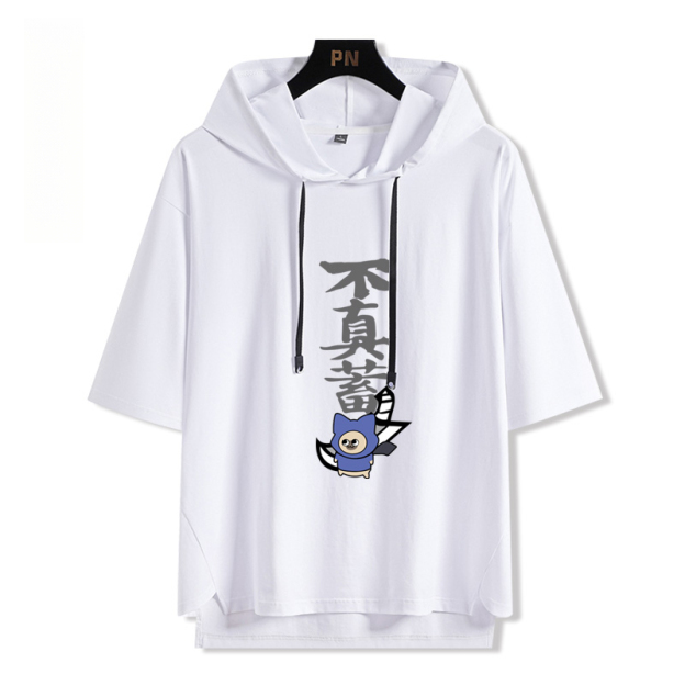 魔物獵人呆貓艾露貓搞怪  連帽短袖T恤