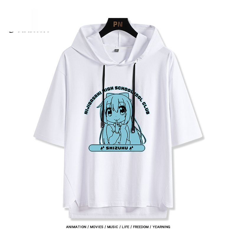 LoveLive 虹咲 虹四格動畫  連帽短袖T恤-GOODTOYSTUDIO