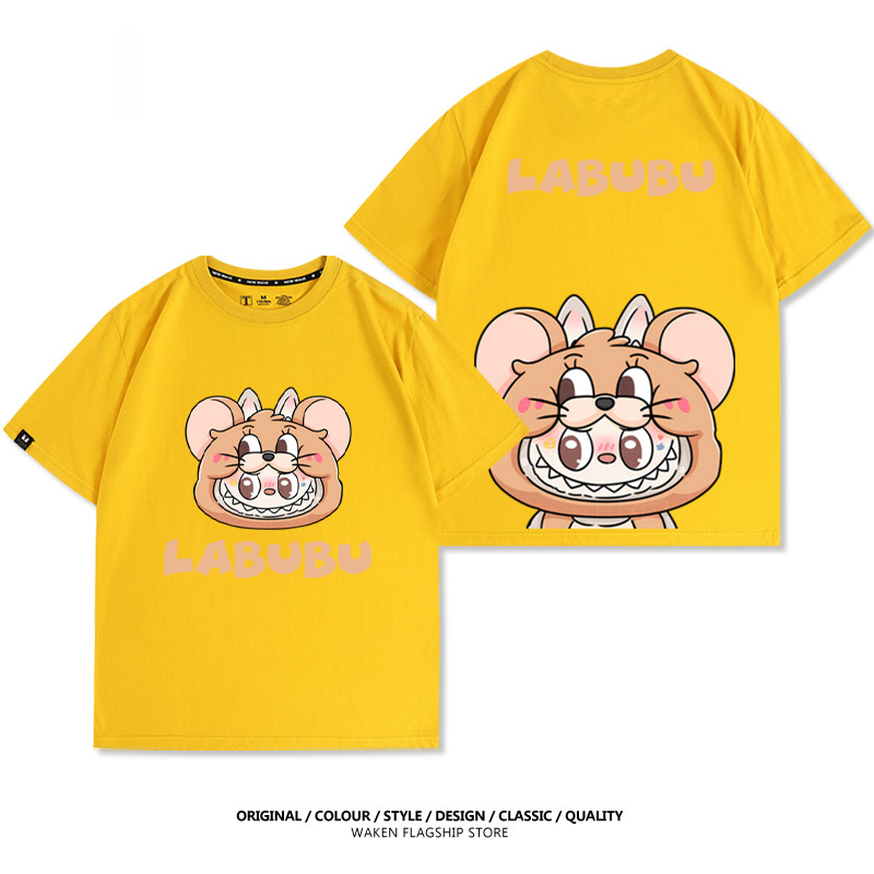 LabubuX湯姆貓與傑利鼠 印花T恤-GOODTOYSTUDIO