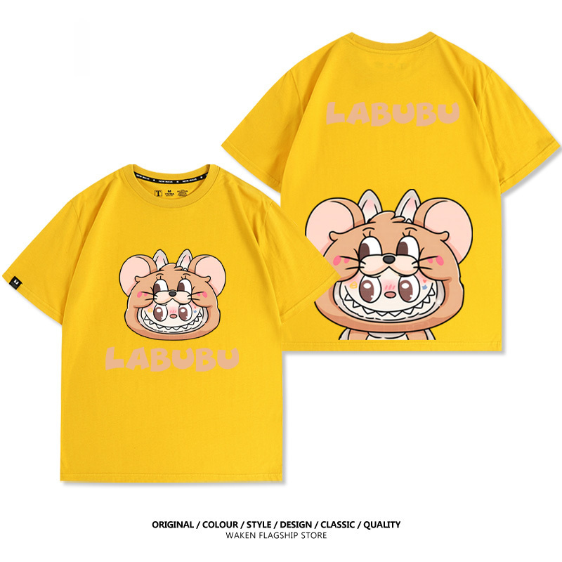 LabubuX湯姆貓與傑利鼠 印花T恤-GOODTOYSTUDIO