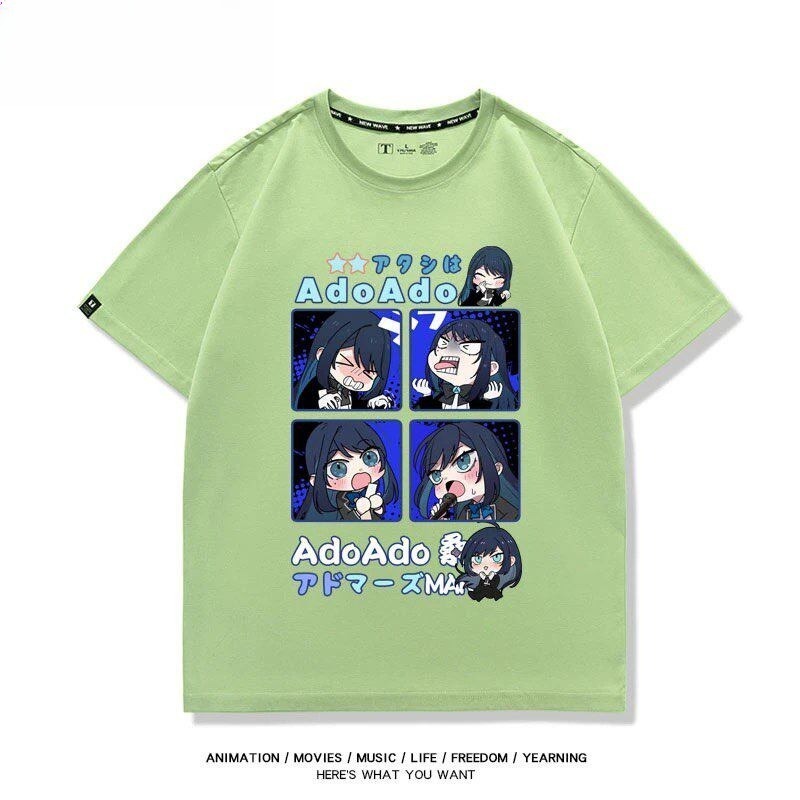 Ado歌手 2026親子情侶男女同款 印花短袖T恤