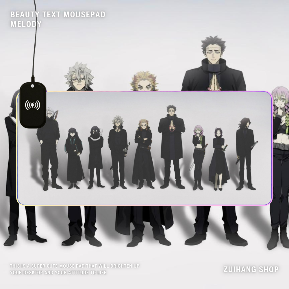 鬼滅之刃 主題桌墊 LED遊戲滑鼠墊