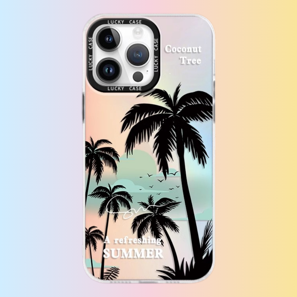 夏日椰樹極光鐳射防摔手機殼-GOODTOYSTUDIO