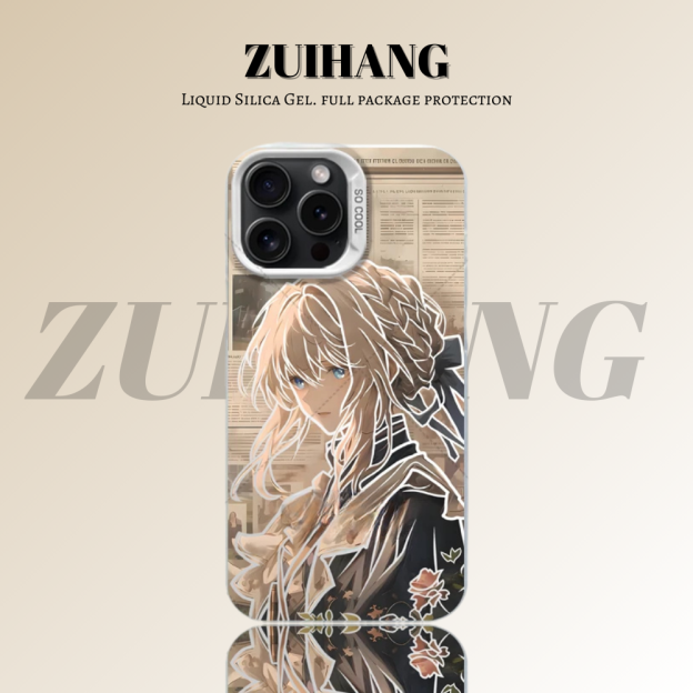 【大集合1.0】動漫彩銀線條漸變防摔手機殼