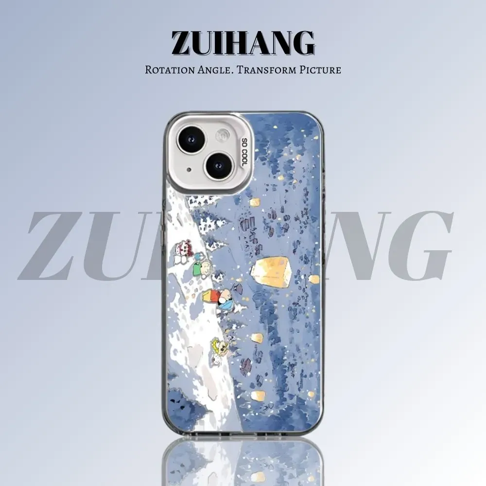 蠟筆小新彩銀防摔手機殼-CASEZONE