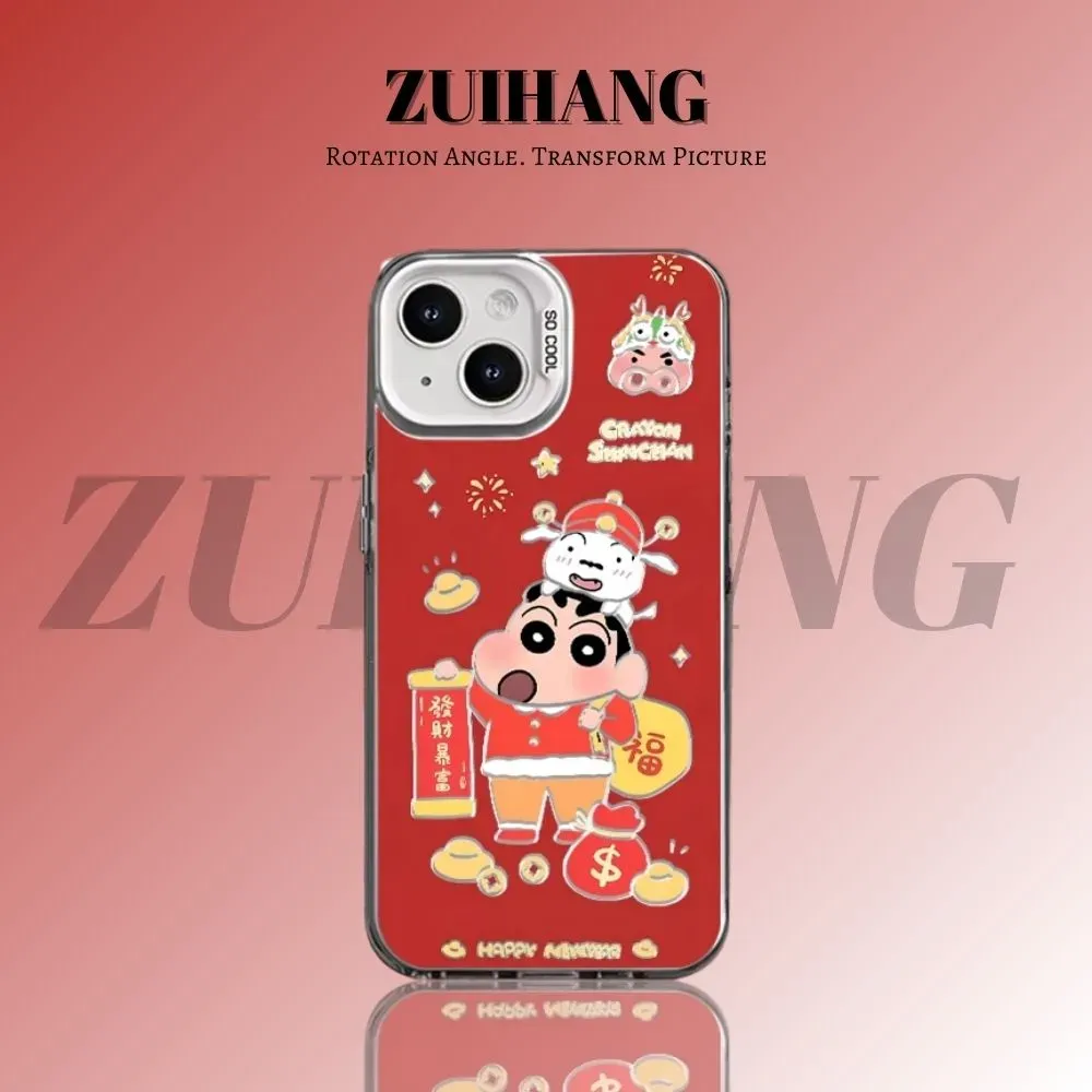 蠟筆小新彩銀防摔手機殼-CASEZONE