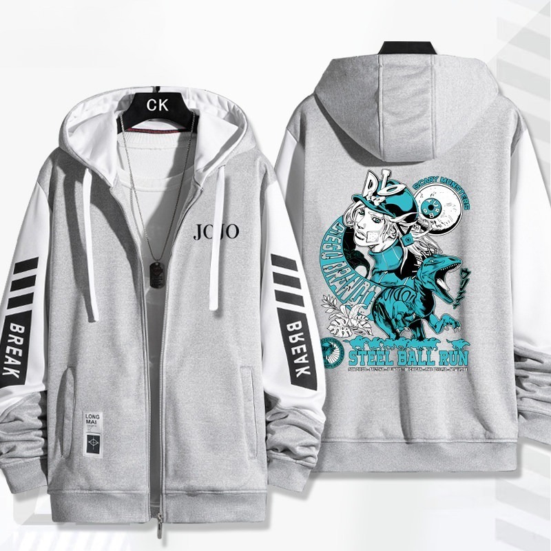 JoJo的奇妙冒險 飆馬野郎 手繪連帽衫 春秋舒適外套