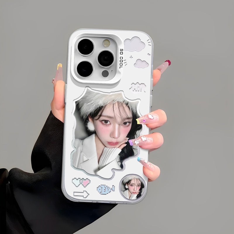 Aespa Karina 彩銀漸變手機殼