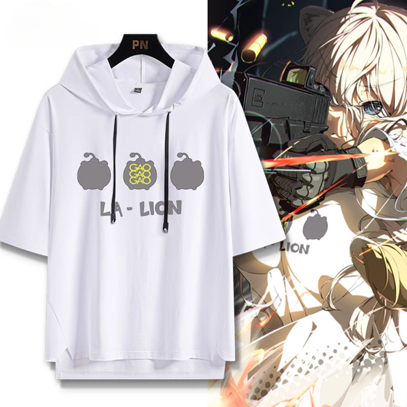 Vtuber HOLOLIVE 連帽短袖T恤 獅白牡丹 獅白ぼたん ShishiroBotan