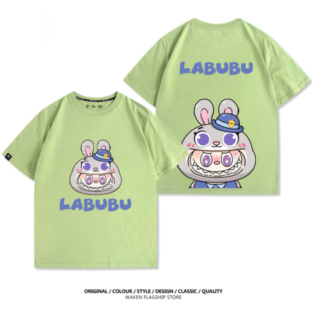 LabubuX瘋狂動物城 印花T恤-GOODTOYSTUDIO