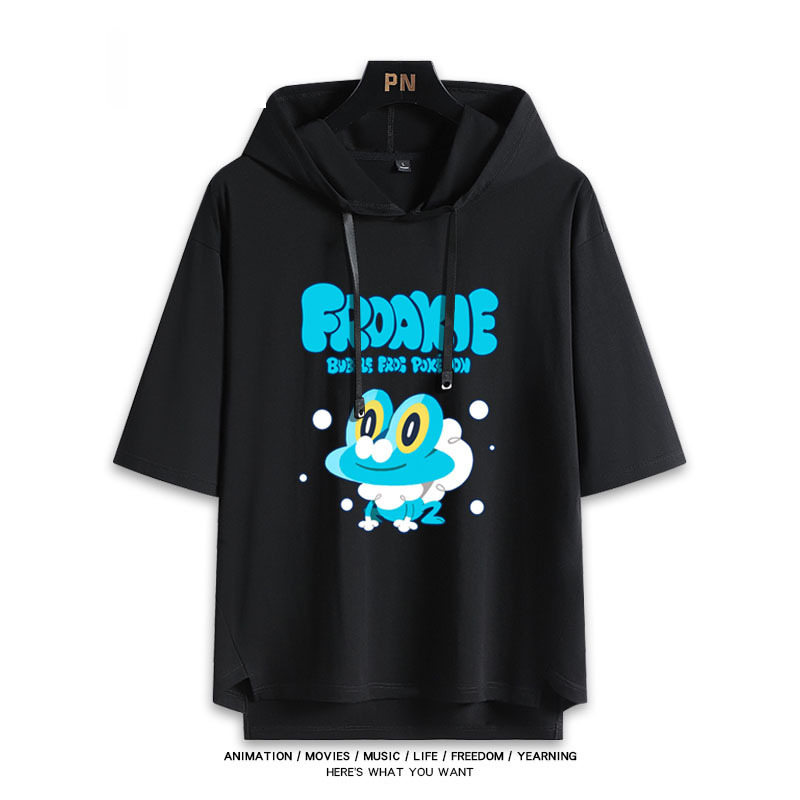 精靈寶可夢 甲賀忍蛙 連帽短袖T恤-GOODTOYSTUDIO